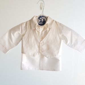 100% silk 3 piece Baptism christening suit